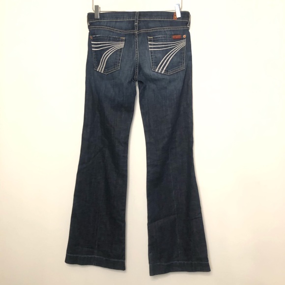 7 For All Mankind Denim - 7 For All Mankind DOJO Dark Wash Wide Leg Jeans 28